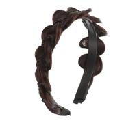 FRCOLOR Postiche Tresse 4 Pièces Bandeau à Chevrons Noir Frontale Tressée Bandeau Dames x Femmes Cheveux Cerceaux Perruques Accessoires De Cheveux Pour Filles x