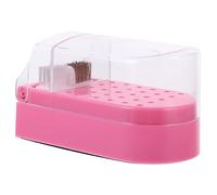 FRCOLOR pour tête de polissage des ongles conseil préparation nettoyeur tondeuse étui à outils de meulage des ongles cas de finition de tête de meulage Plastique rose