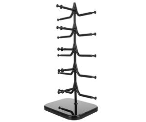 FRCOLOR Présentoir à Lunettes Noir Rotatif à 5 Niveaux Support de Rangement Multifonction pour Lunettes de Soleil Organisateur Compact pour Comptoirs et Commerces Support Affichage