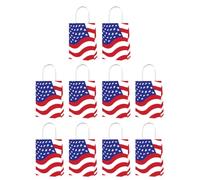 FRCOLOR Présents en Papier pour Motif Drapeau Américain Réutilisables 10 Paquet Patriotique Poignée Confortable Fête du 4 Juillet Memorial Day Lot de 10