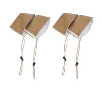 FRCOLOR Protège-talons Réutilisables pour Chaussures Lot de 4 Antidérapants en Tissu Kaki, Confortable Couvre-chaussures Unisexes pour Conduite et Moto