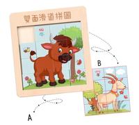 FRCOLOR Puzzle Bois pour Garçon Fille avec Glissière à Doigts Éducatif pour Garçons et Filles Cadeau Sûr et Attrayant Style Aléatoire