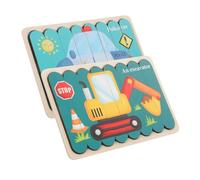 FRCOLOR Puzzle Bois pour Garçon Fille de Jouets Éducatifs de Voiture de Police et Excavatrice Activités Stimulantes pour Garçons et Filles Ans