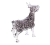 FRCOLOR Puzzle Cristal 3D Chèvre Décorative Gris pour Bureau Et Maison, Ornement Créatif en Verre, Présent Anniversaire Original, Sculpture Animale Autoassemblée