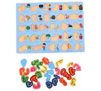 FRCOLOR Puzzle Éducatif Bois Montessori pour Garçon Fille Lettres Arabes Outil Dapprentissage Précoce et Sensoriel pour Lalphabet Russe Jeu Pédagogique Portatif