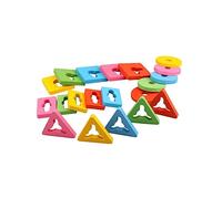 FRCOLOR Puzzle Éducatif Bois pour Garçon Fille Jeu de Reconnaissance des Formes Géométriques Couleurs Blocs Empilables Adaptés Aux Tout Petits Apprentissage Préscolaire Sécurisé et