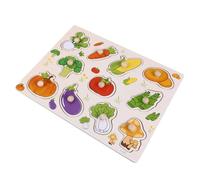 FRCOLOR Puzzle Éducatif Bois pour Garçons et Filles Jeu Encastrement Créatif pour Garçon Fille Dès Mois Activité Développement Montessori Puzzle Légumes et Fruits Éducatif