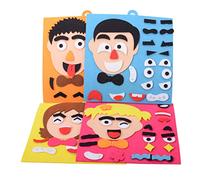 FRCOLOR Puzzle Visage pour Développement Précoce Jeu Éducatif DIY avec Expressions Variées Coordination Main Œil et Apprentissage des pour Garçon Fille Style Garçon Orange