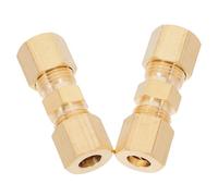 FRCOLOR Raccords Union à Compression Étanchéité et Résistance à L'usure 1/4 Lot de 2 en Laiton pour Réparation Câble de Frein Adapté pour Tubes en Aluminium et Thermoplastique