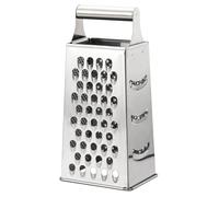 FRCOLOR Râpe Multifonction en Acier Inoxydable 4 Faces Cuisine, Râpe à Légumes et Fromage, Outil Manuel Anti-rouille, Trancheuse Compacte pour Fruits et Légumes, Ustensile Pratique