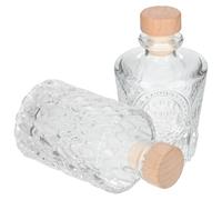 FRCOLOR Réservoir à Vin Solide Bouchon Lot de 2 Bouteilles en Verre Transparent Style Romain Classique pour Décoration et Stockage de Boissons