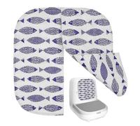 FRCOLOR Rideau de Porte pour Bac à Litière Autonettoyant, Accessoire de Remplacement Petit Modèle Couleur Poisson, Compatible Bacs à Litière Automatiques pour Chat, Anti-projection