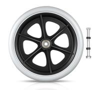 FRCOLOR Roue Pleine de 8 Pouces Roue Frontale en Plastique Noir pour Fauteuil Roulant Silencieuse et Lisse, Accessoire Essentiel pour Fauteuil Roulant Manuel