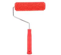 FRCOLOR Rouleau Texturé en Caoutchouc Rouge 7 Pouces pour Décoration Murale Diy, Résistant à L'usure Bavures, pour Murs et Plafonds