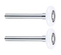 FRCOLOR Roulettes de Porte de Garage Faciles à Installer et Anti-poussière en Nylon Blanc Lot de 2 avec Axe en Acier Adaptées aux Portes de Garage Résidentielles