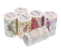 FRCOLOR Ruban Adhésif Washi Décoratif 6 Pcs, Motifs Floraux Variés, 2 M par Rouleau, Fin, Multi-usage pour Scrapbooking, Bricolage, Décoration Carnets et Agendas, Style Aléatoire