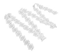 FRCOLOR Ruban de Dentelle en Organza Blanc 2 Yards, Bordure Brodée de Fleurs Perlées 3d, Applique de Fleur pour Couture Mariage et Décoration Vêtements DIY