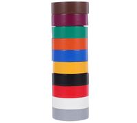FRCOLOR Ruban Isolant Électrique PVC Coloré 10 Rouleaux 18Mm X 10M Adhésif Haute Température pour Électricien Intérieur et Automobile Protection Câbles et Fils