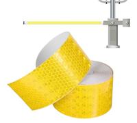 FRCOLOR Ruban Réfléchissant Jaune Haute Visibilité 5 Cm X 10 M Adhésif Résistant aux Intempéries pour Signalisation de Sécurité, Bande Réfléchissante pour Allées, Parkings et Bornes