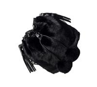 FRCOLOR Sac à Bandoulière Fluffy Noir pour Femme Sac Seau Créatif avec Cordon pour Shopping et Sorties