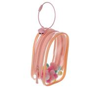 FRCOLOR Sac de Transport Transparent PVC pour Poupées Miniatures avec Anneau et Vitrine à et Vos Poupées Design Adorable Miel Rose avec Cloche