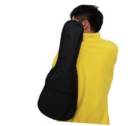 FRCOLOR Sacoche Guitare Folk Noire Rembourrée Étanche avec Double Épaule Housse Durable Toile pour et Instruments à Cordes Compartiment Extérieur Pratique pour Voyage et Scène