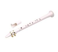 FRCOLOR Saxophone de Poche Fait Main à 8 Trous Portable en Plastique Blanc, Instrument à Vent Miniature pour Voyages et Pratique