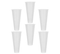 FRCOLOR Seaux à Fleurs en Plastique Blanc, 6 Pièces, Design Tapered Stable à Fond Plat, pour Hommages et Décorations Funéraires en Extérieur