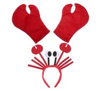 FRCOLOR Serrage-tête Animal de Dessin Animé de Pinces de Crabe et Homard Rouges, Lot de 2 Set de Accessoires de Fête pour Adultes, Confortable et Lavable, Carnaval, Halloween