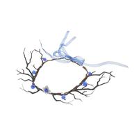 FRCOLOR Serrage-Tête de Costume en Bois de Renne Branches Fleuries Couronne de Fleurs Artificielles Accessoire de Cosplay pour Femme Bandeau Mignon pour Fêtes Costumées D’Automne