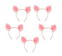 FRCOLOR Serrage-têtes Oreilles de Cochon lors de Fêtes Lot de 5 en Tissu Rose et Halloween pour Cosplay et Décoration de Costume Animal