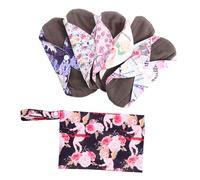 FRCOLOR Serviettes Hygiéniques En Tissu Bambou Réutilisables 6 Pièces 15x20 Cm Avec Bouton-pression Microfibre Super Absorbantes Pour Règles Jour Et Nuit Filles