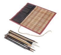 FRCOLOR Set de 10 Pinceaux de Calligraphie Traditionnelle Chinoise pour Débutants Manche Long, Poils Doux et Flexibles, pour Peinture et Écriture, Entretien Facile, Accessoires D'art
