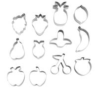 FRCOLOR Set de 12 Emporte-pièces en Acier Inoxydable Forme Fruits, Moules à Biscuits Créatifs, Faciles à Utiliser Fabrication de Biscuits et Pâte Polymère