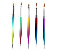 FRCOLOR Set De 5 Stylos De Dessin Pour Ongles Stylos à Double Extrémité Stylos à Point Et à Dessin Pour Gel UV Outils De Décoration Pour Nail Art Avec Poignée étallique Dégradée