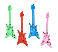 FRCOLOR Set de Guitares Gonflables Style Rétro Lot de 4 Rock en PVC Portable et Fiable et Couleurs Variées Couleur Aléatoire pour Décoration de Fête d'anniversaire