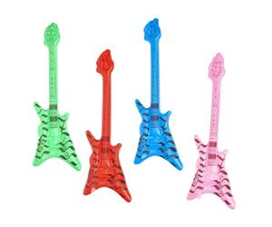 FRCOLOR Set de Guitares Gonflables Style Rétro Lot de 4 Rock en PVC Portable et Fiable et Couleurs Variées Couleur Aléatoire pour Décoration de Fête d'anniversaire