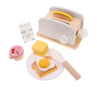 FRCOLOR Set de Jouets Bois pour Cuisine Garçon Fille Bois Montessori avec Accessoires de Petit-déjeuner pour Jeu de Rôle et Dinette Garçon Fille