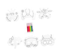 FRCOLOR Set de Masques Animaux à Peindre DIY pour Garçon Fille Masques Blancs Non Finis Papier Activité Créative et Déguisement pour Fête Anniversaire Garçon Fille