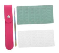 FRCOLOR Set de Repousse-cuticules Rond Acier Inoxydable avec Feuilles Abrasives et Sac de Rangement Outil Double Embout pour Soin des Ongles Manucure et Pédicure à Domicile et Salon