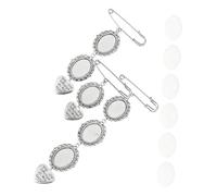 FRCOLOR Set de Supports pour Broches DIY Verre Accessoires pour Création de Bijoux Personnalisés Plateaux Photo pour Pendentifs Broche Kit Pratique et pour Femmes et