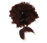 FRCOLOR Set Perruque Afro et Barbe Pirate Marron pour Déguisement Cosplay Halloween Accessoire Fête Réutilisable et Unique