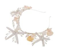 FRCOLOR Silver Pearl Band coiffes de mariage bandeau pour mariage bandeau de sirène pour filles Couronne mariée casque Métal plastique blanche