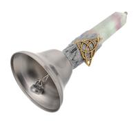 FRCOLOR Sonnette à Manivelle en Cristal avec Poignée 125 CM Cloche Rétro en Alliage Poli Cloche D’Autel et Bureau Multifonction pour Maison Éducation Musicale et Personnes Âgées