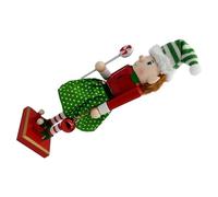 FRCOLOR Statue de Noël Casse-Noisette en Bois, Décor Elfique Rouge