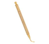 FRCOLOR Stylo Acupuncture Professionnel en Cuivre à Tête Incurvée pour Massage Auriculaire et Réflexologie Faciale, Facile à Utiliser pour Soulager la Pression Corporelle à Domicile
