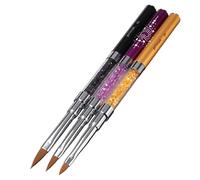 FRCOLOR stylo pinceau plat Clous gel d'extension d'ongle palette pochoirs stylos pour nail art nail polish nail gel pinceau de construction à fausses pointes stylo brosse à ongles Golden