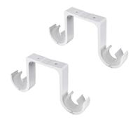 FRCOLOR Support à Double Tige pour Tringle à Rideaux Blanche en Alliage D'aluminium, Facile à Utiliser pour Rideaux à Deux Couches, pour Chambre Cuisine, Lot de 1 Paire