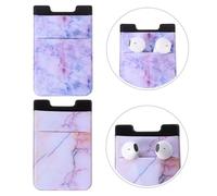 FRCOLOR Support Adhésif Téléphone Portable Marbre Pochette pour Cartes, Unisexe, Design Créatif, Matériau Solide, Lot De 2, Adapté Au Quotidien, Rouge Et Violet Marbrés