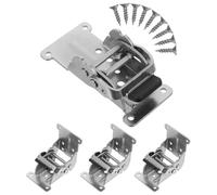FRCOLOR Support de Charnière Pliante Autobloquante en Acier Inoxydable, Lot de 4 Pièces 0/90/180° Ressort de Verrouillage, Charnières Robustes pour Meubles Pliables, Pieds de Table